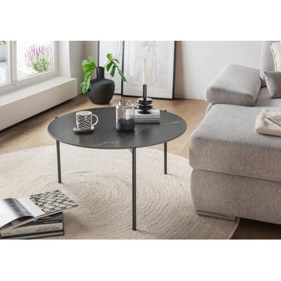 Couchtisch PAROLI, schwarz (schwarz, schwarz marmoriert), B:82cm H:46cm T:82cm, Tische, Couchtisch