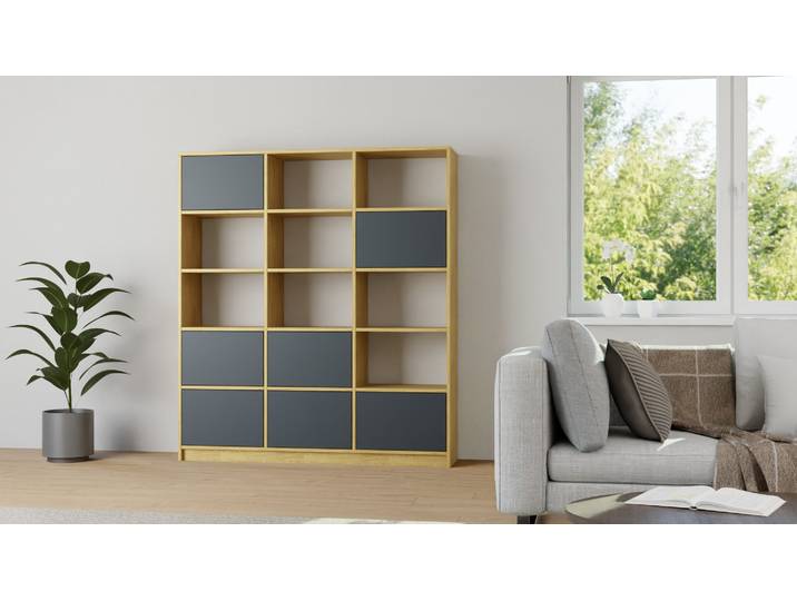 Bücherregalsystem nach Maß Eiche Natur geölt