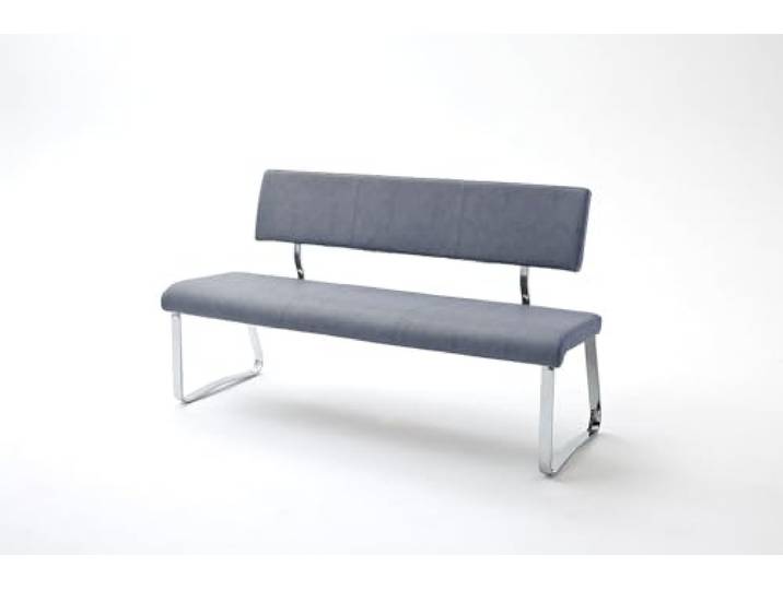 möbelando Polsterbank >Tirana< in graublau - 155x85x58cm (BxHxT)