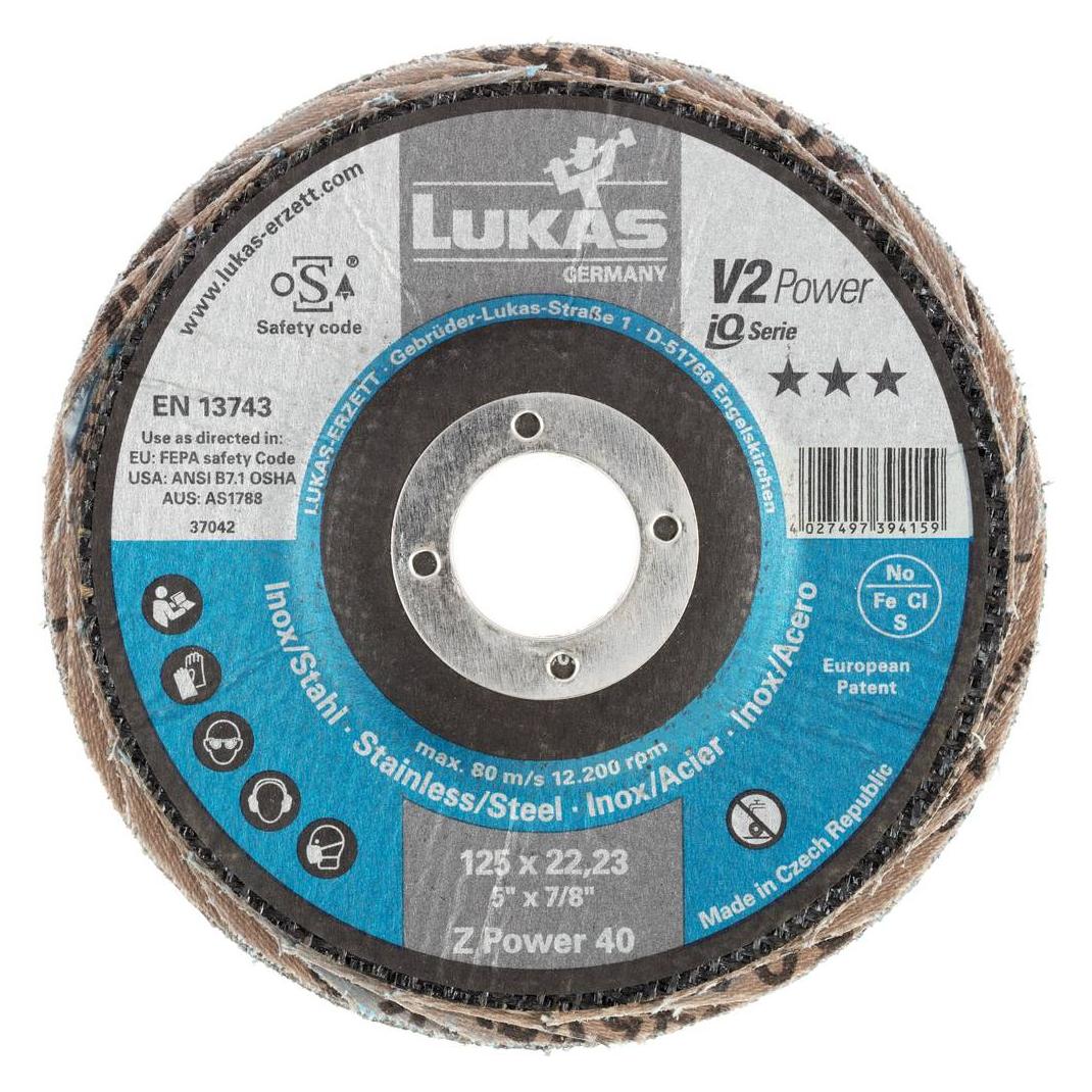Lukas Fächerscheibe V2 POWER Z Power D.125mm K.40 fl.INOX Z Power 10 (40) (A27441250401445)