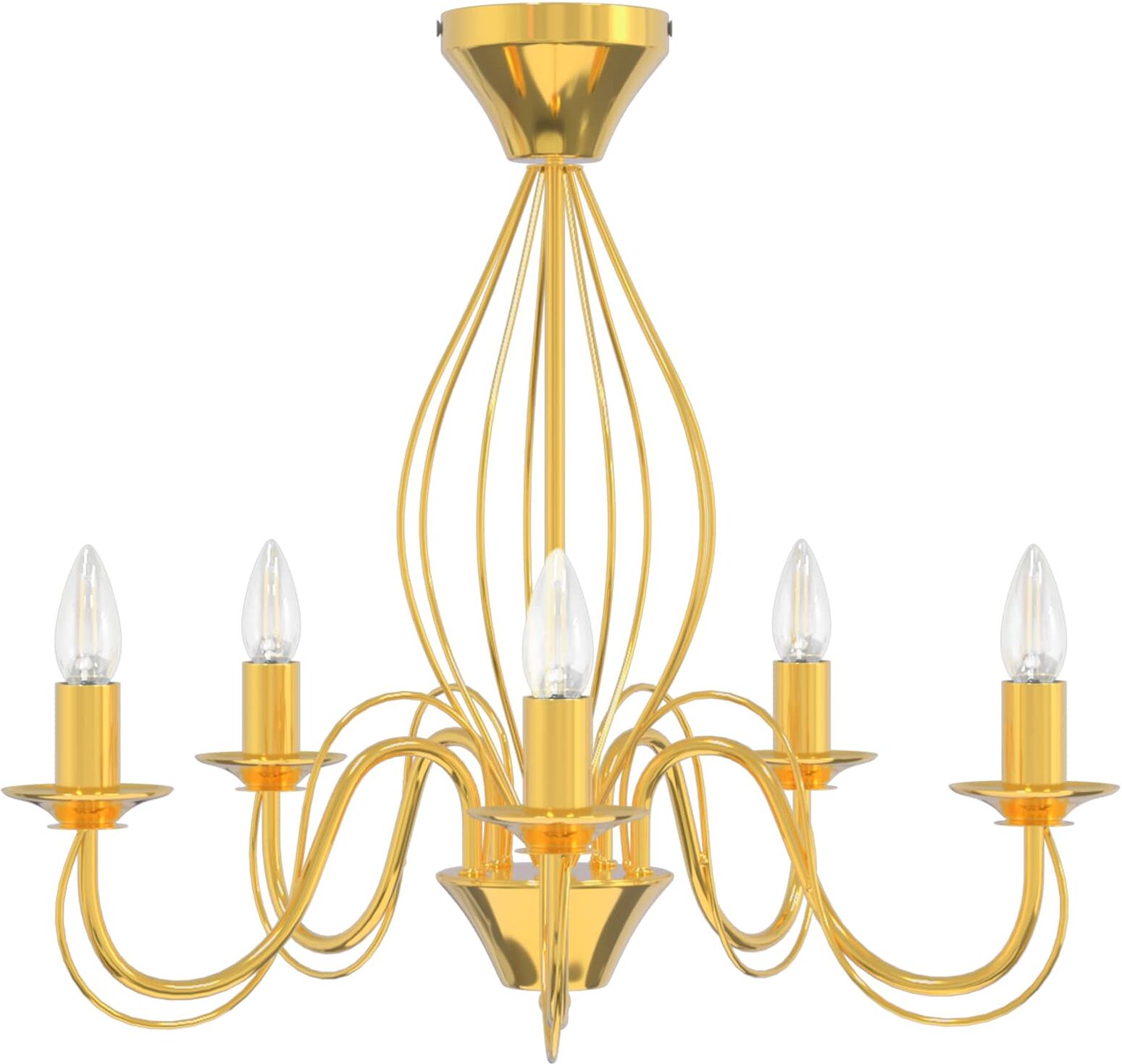 vidaXL Chandelier E14 métal Doré Ø 52 x 47 cm