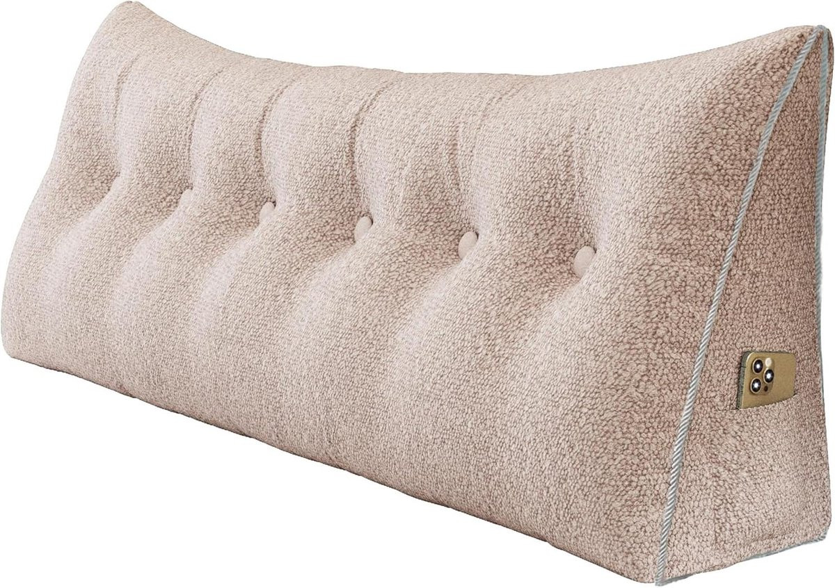 Groot Rugkussen Lichtroze - Ergonomisch Leeskussen voor de Bank - 180 cm