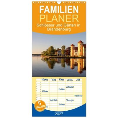 Familienplaner 2027 - Schlösser und Gärten in Brandenburg mit 5 Spalten (Wandkalender, 21 x 45 cm) CALVENDO