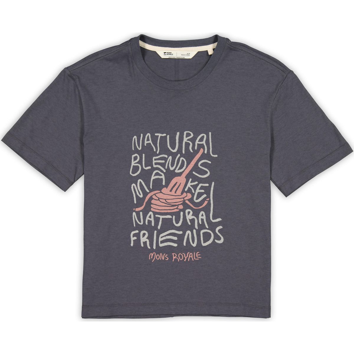 Mons Royale Womens Yonder Merino Organic Cotton Tee-shirt vintage black M 100724-1266-889-M