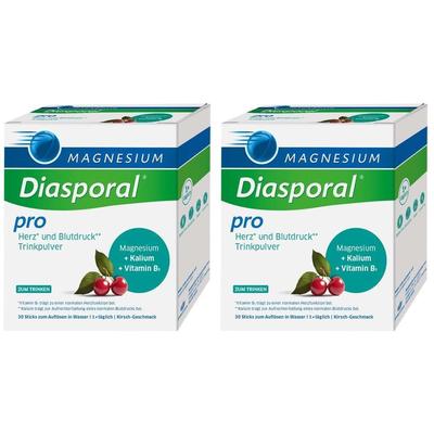 Magnesium Diasporal pro Herz und Blutdruck Pulver 2x 2x30 St