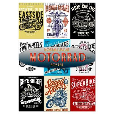 Motorrad - nostalgische Poster (Wandkalender 2027 DIN A3 hoch), CALVENDO Monatskalender