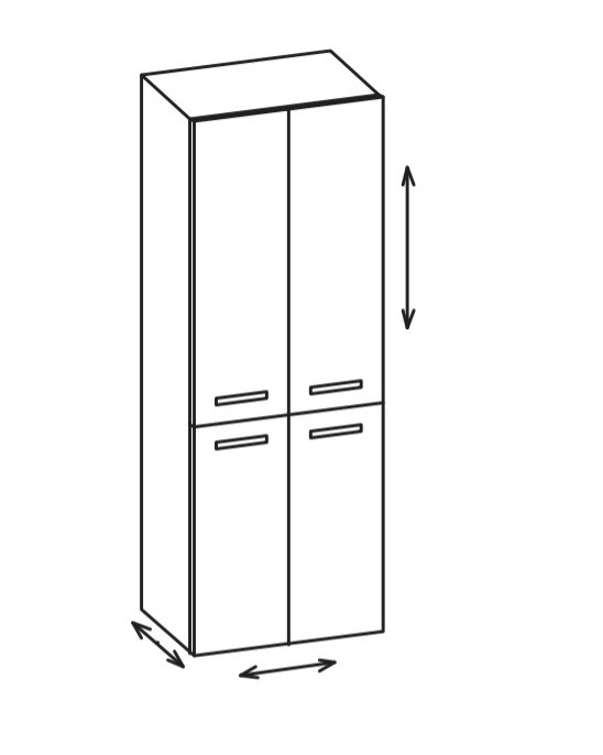Artiqua 400 Variabler Hochschrank, Stahlgrau, 400-HVT-1-60-7142-88 400-HVT-1-60-7142-88