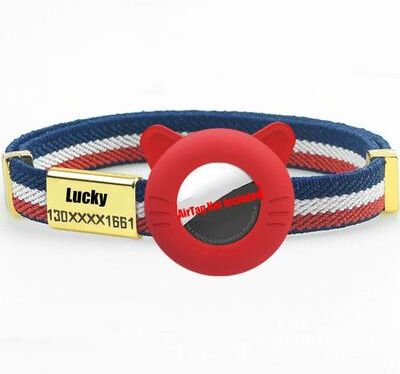 Uplift Essentials New Breakaway AirTag Tracker Cat Collar With Custom ID multicolor R