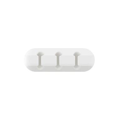 Silicone Desktop Cable Management Clipst white 3 Channel