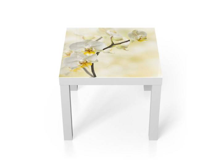 DEQORI Couchtisch 'Orchideenzauber', Glas Beistelltisch Glastisch modern
