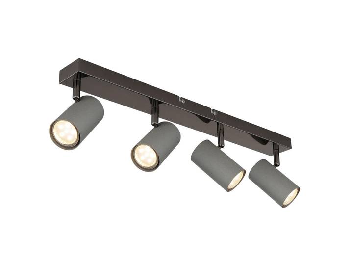 Globo Strahler Robby, Grau, Schwarzchrom, Metall, länglich, 10x12x56 cm, CE, verstellbare Spotlights, Lampen & Leuchten, Innenbeleuchtung, Spots & Strahler, Deckenspots