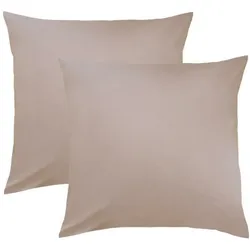 BettwarenShop Single Jersey Kissenbezug Ulm 2er Pack 40x40 cm | basalt - grau