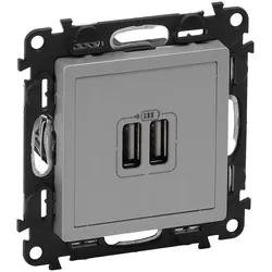 Legrand 753312 Valena Life USB-Ladedose 2400mA Farbe: Aluminium