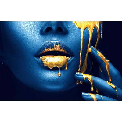 Papermoon "GOLDENE LIPPEN-SCHMUCK ART DESIGN ABSTRAKT MUSTER KUNST"