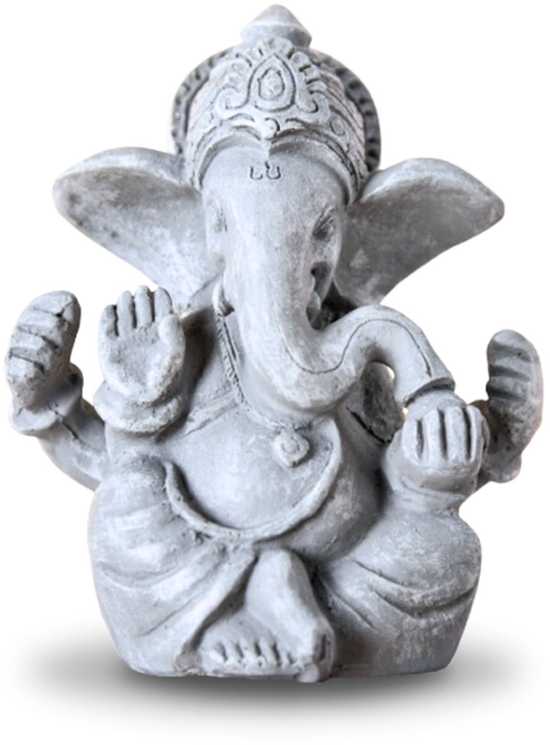Ganesh standbeeld grijs - Zen en Feng Shui decoratie - Hoogte: 12 cm