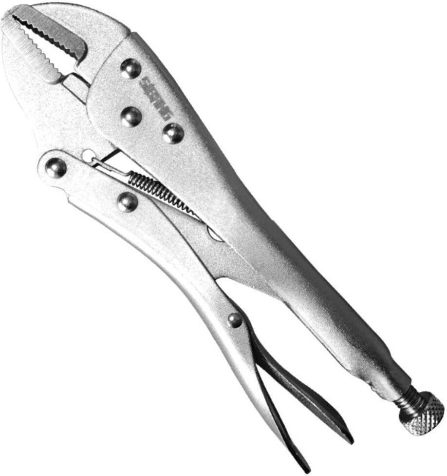 INF Pince-étau à verrouillage inversé 10-inch, mâchoire droite, acier chrome vanadium, finition argent, ouverture large