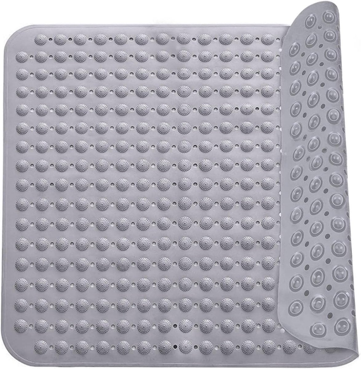 Grijs Vierkante Antislip Douchemat met Zuignappen - 48 x 48 cm