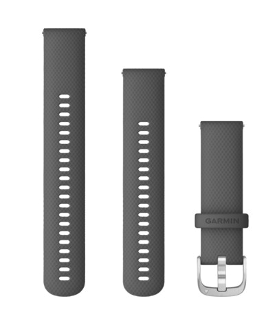 Garmin Schnellwechsel-Armbänder (22 mm) Mittelgrau mit silbernen Teilen