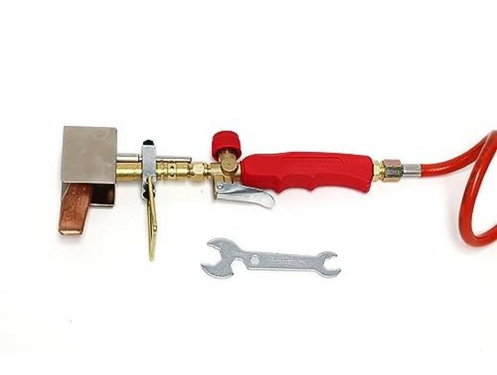 Rothenberger Industrial Dakgoot Regenpijp Soldeerset Soldeerbout Koperen Soldeerbout inclusief 2,0 m Propaangasslang, 800°C Werktemperatuur 35498