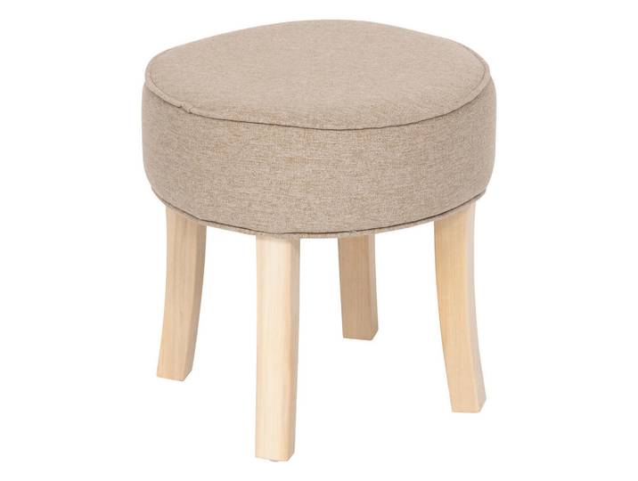 Atmosphera Createur d´interieur Polsterhocker für Schminktisch Adriel 35/35/35 cm, Beige, Holz, Rund, 35x35x35 cm, Wohnzimmer, Sessel, Hocker & Hockerbänke, Sitzhocker