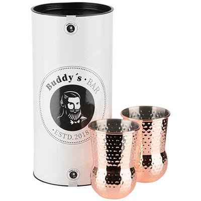Becher BUDDY'S "Julep Mug", rosa (kupfer), B:8cm Ø:8cm, Edelstahl, Trinkgefäße, Becher, 400 ml, 2-teilig
