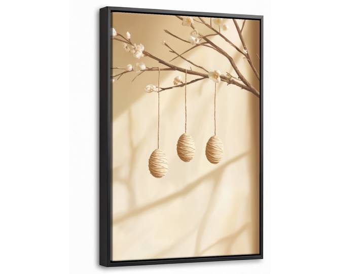 LEINWAND Bilder mit Rahmen - Beige - Osterkuchen - Eier - 40x60