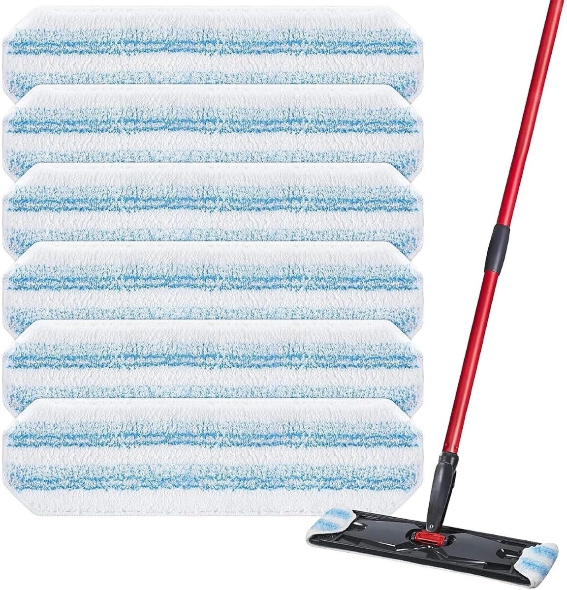 INF Tampons de serpillière de rechange compatibles avec Vileda H2 Pro - Pack de 6 microfibre haute absorbance, élimination