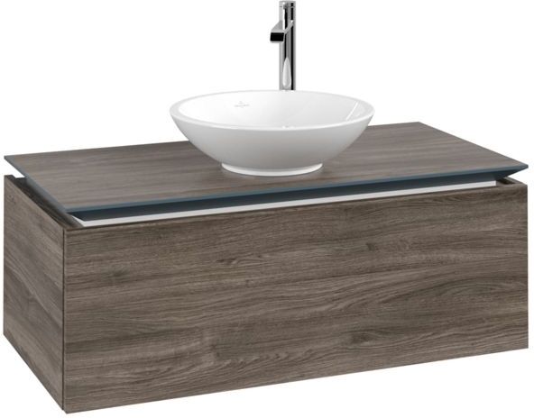 Villeroy und Boch Legato Waschtischunterschrank B57100RK 100x38x50cm, Waschtisch mittig, Stone Oak
