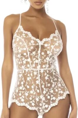 Mapale Star White Embroidered Romper
