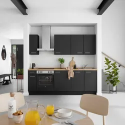 Küchenblock Touch Low m. Geräten Schwarz