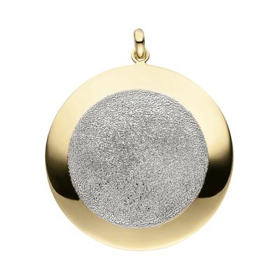 Kettenanhänger JOBO "Anhänger rund 39 mm", gold (goldfarben), Schmuckanhänger, Damen, Silber 925 (Sterlingsilber), Kettenanhänger, 925 Silber vergoldet mit Glitzereffekt