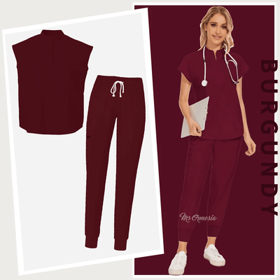 ProCare Womens Scrub Set Medical Uniform m burgundy