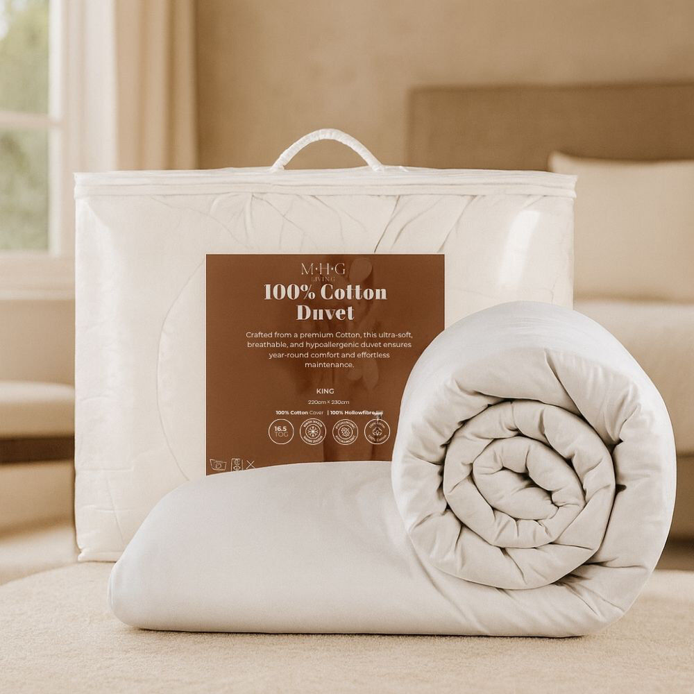 MHG Living 16.5 Tog Winter Duvet Breathable Bedding for Cold Nights - Available Single/Double/King/Super King White King