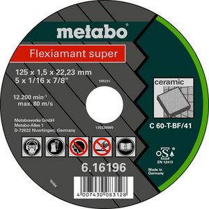 Metabo Trennscheibe Flexiamant super TF41, 125 x 1,5mm, superdünn, für Fliesen, Keramik