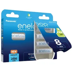 Akkus Panasonic Sanyo Eneloop Mignon AA, BK-3MCCEC4BE, 2000mAh, NiMh, 8 Stück in SchutzBox
