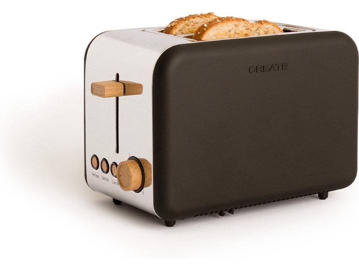 CREATE- Broodrooster - Voor Medium - 6 niveaus - 850W - Zwart - TOAST RETRO