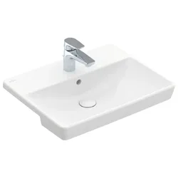 Villeroy & Boch Avento Vorbauwaschtisch, 1 Hahnloch, mit Überlauf, 550x360mm, 4A065501, Farbe: Weiß