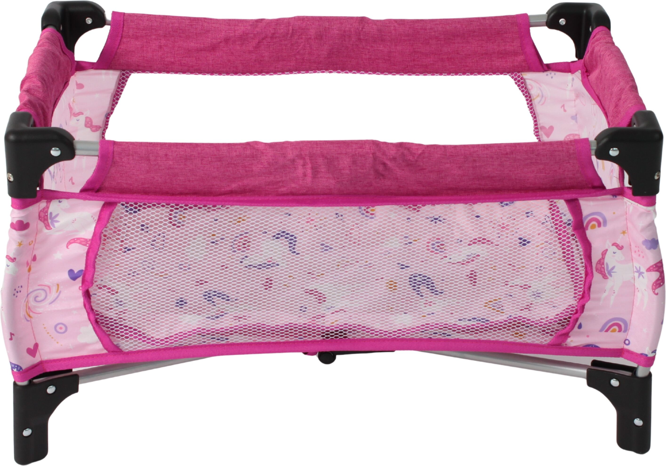 Puppenbett CHIC2000 "Deluxe", rosa (einhorn pink), Puppenmöbel, KinderB:54cm H:33cm T:54cm, Puppenbett, mit Tragetasche, B:54cm H:33cm T:54cm