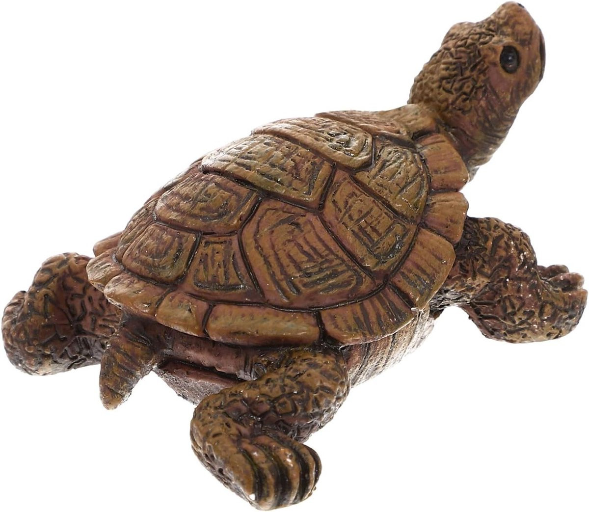 Miniatuur Schildpad Figurine - Donkerbruin Hars Beeldje voor Binnendecoratie - Hoogte: 6.7 cm