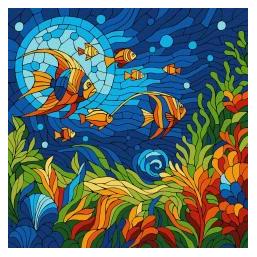 Ideyka Malen nach Zahlen - Buntglas, Meereswelt 30x30 (70188015)