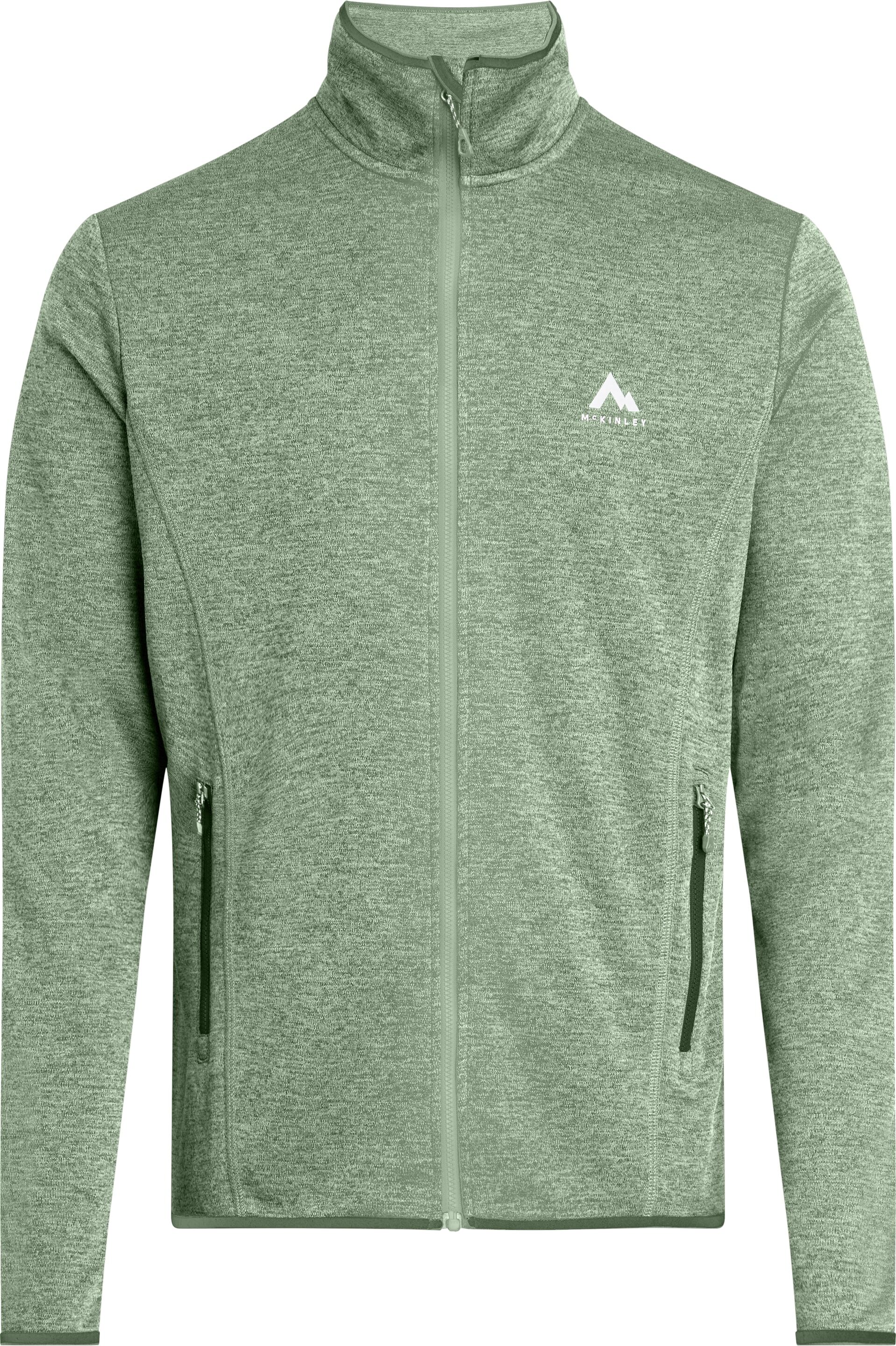 Fleecejacke MCKINLEY "HE.-UNTERJACKE ROTO IV M", Herren, Gr. 3XL, grün (melange, grün smoke), Obermaterial: 100% Polyester, Jacken Fleecejacke, sportlicher Stil, mit S.Café-Funktionsfaser für Geruchsmanagement melange, grün smoke 3XL