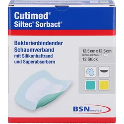 Cutimed Siltec Sorbact B 12.5x12.5cm 12 ST