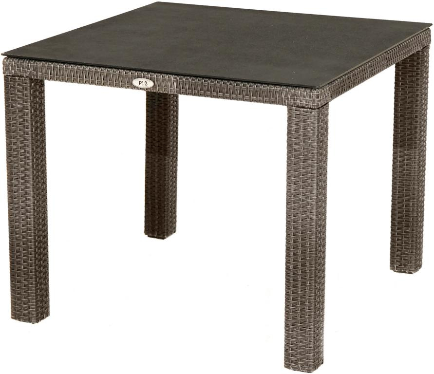 XXXPLOSSEUROPEGMBH Diningtisch Rocking,Polyrat. Alu,Glasplatte,90x90x75cm 10004533