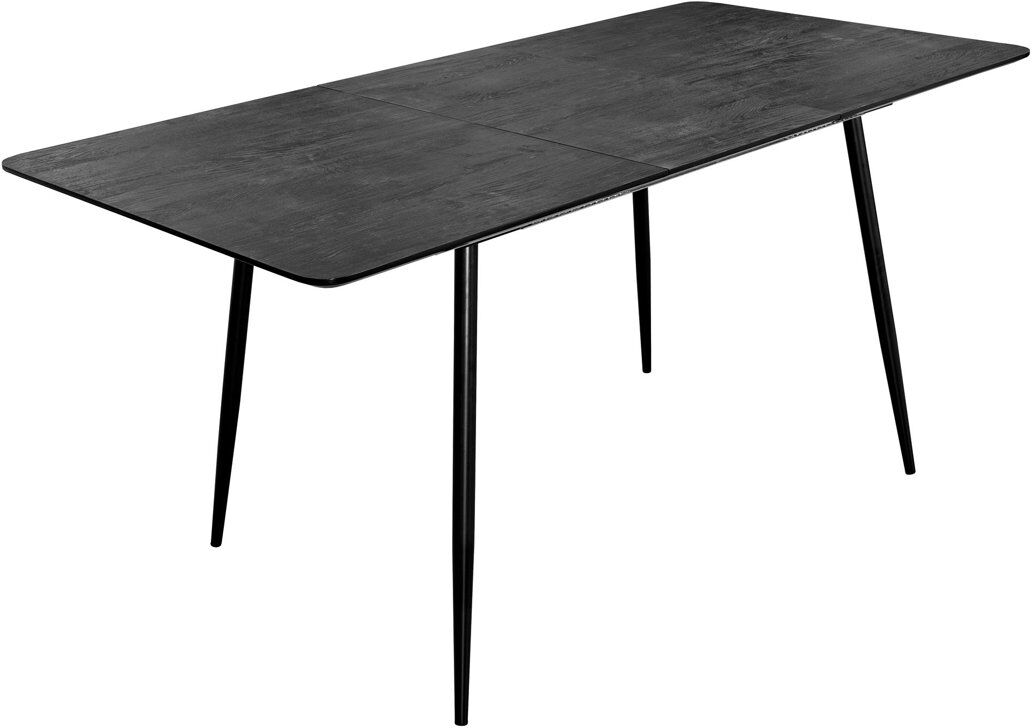 George Oliver Guccione Extendable Rectangular Dining Table with Steel Base Black Ash
