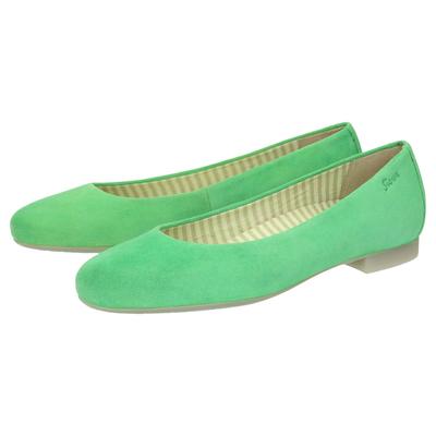 Ballerina SIOUX "Villanelle-701", Damen, Gr. 39.5 (UK 6), grün, Obermaterial: 100% Ziegenveloursleder GOVL. 100% Gummi rubber., Schuhe Ballerina