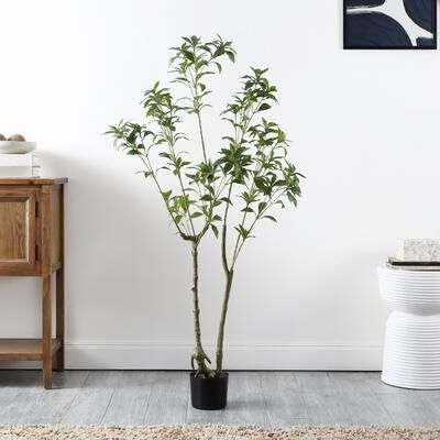 "SAFAVIEH 60-Inch Faux Plant, Green, Traditional Home Decor - 30"" W x 30"" D x 60"" H"