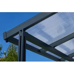 Gutta Einzelcarport Premium weiß/anthrazit Acryl klar Weiß