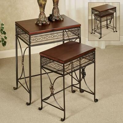 Touch of Class Charleston Nesting Tables Bronze Set of Two, Set of Two, Bronze