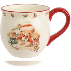 Christmas Decorations Tasse 9cm mit Weihnachtsbären Motiv Keramik Teetasse Henkel Weihnachtstasse Keramiktasse Teebecher Kaffeetasse Kaffeebecher Geschirr Becher
