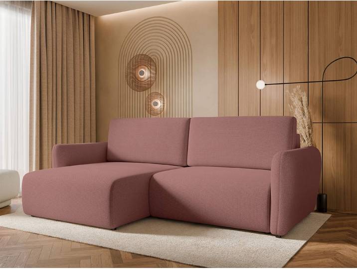 MIRJAN24 Ecksofa Goya Slim, mit Schlaffunktion und Bettkasten, Wellenfeder, Holzkonstruktion, 234x140x81 cm
